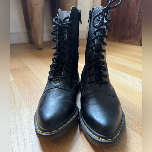 Yohji Yamamoto X Doc Martens Women’s Black Pointy Toe Combat Boots Size 7 Y’s - Picture 2 of 11
